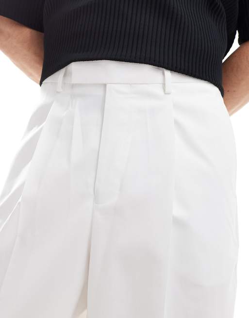 ASOS DESIGN - Elegante og hvide bukser med ekstremt brede ben og plisseringer fortil, 3 af 5