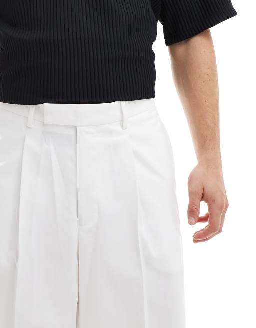 ASOS DESIGN - Elegante og hvide bukser med ekstremt brede ben og plisseringer fortil, 5 af 5