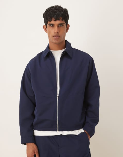 ASOS DESIGN – Elegante Oversize-Blousonjacke in Marineblau, Kombiteil - view 1