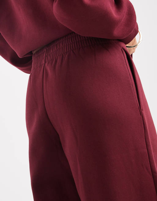 ASOS DESIGN – Elegante Oversize-Jogginghose in Burgunderrot mit Nahtdetail und gebürstetem Design, 5 von 5