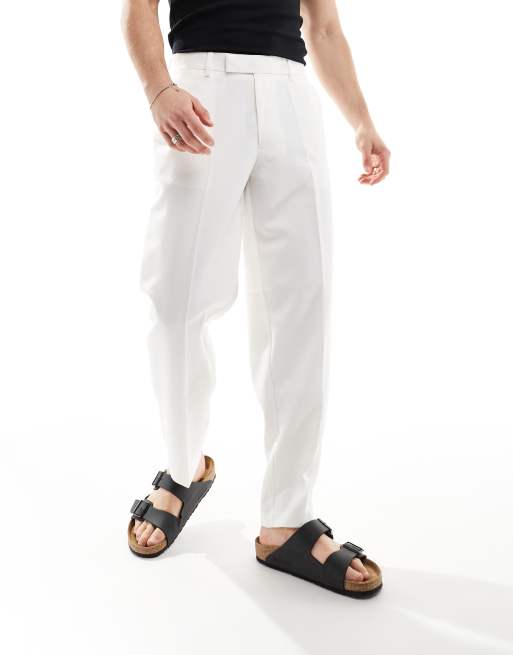 ASOS DESIGN – Elegante Oversize-Karottenhose in Weiß