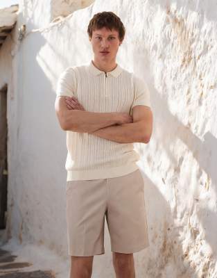 Elegante Regular-Fit-Chino-Shorts in Stein mit hohem Baumwollanteil-Neutral Neutral 56