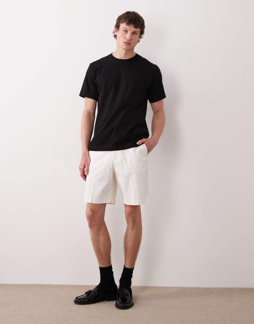 ASOS DESIGN – Elegante Regular-Fit-Chino-Shorts in Weiß mit hohem Baumwollanteil, 2 von 5