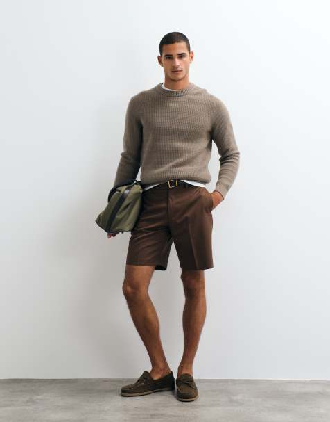 ASOS DESIGN - Elegante regular-fit short in donkerbruin - view 1