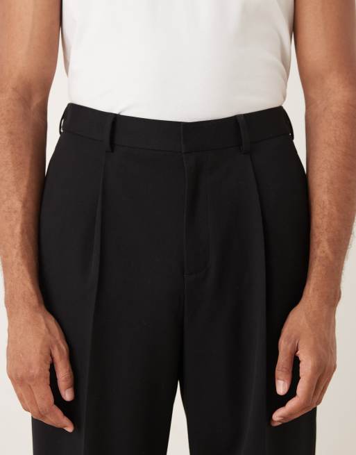 ASOS DESIGN – Elegante Relaxed-Fit-Hose in Schwarz mit elastischem Bund und schmal zulaufendem Bein, 4 von 5