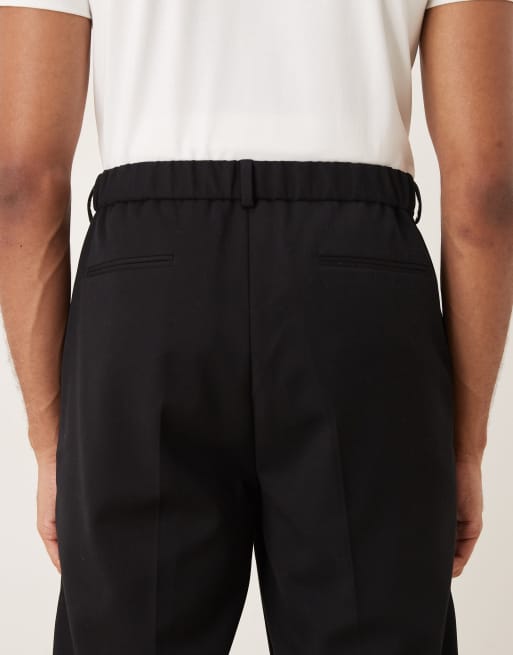 ASOS DESIGN – Elegante Relaxed-Fit-Hose in Schwarz mit elastischem Bund und schmal zulaufendem Bein, 5 von 5