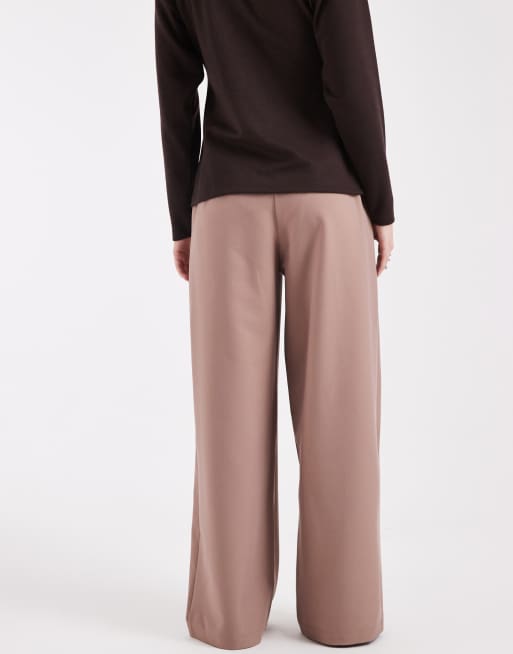 ASOS DESIGN - Elegante ruimvallende broek met rechte pijpen in sesamkleur, 2 van 5