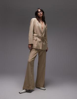 ASOS DESIGN - Elegante Schlaghose in Kamelbraun, Kombiteil-Neutral