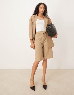 ASOS DESIGN - Elegante, schlichte Culotte in Camel-Brown