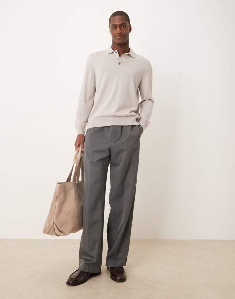 ASOS DESIGN – Elegante Schlupfhose in Anthrazit mit weitem Schnitt - view 1