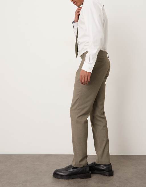 ASOS DESIGN – Elegante, schmal geschnittene Hose in Grau meliert, 3 von 5