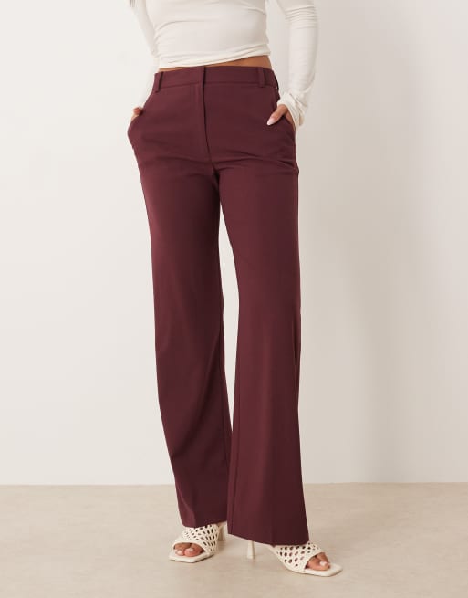 ASOS DESIGN – Elegante, schmal geschnittene Hose in Maulbeerrot mit geradem Schnitt, 2 von 5
