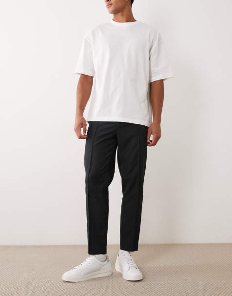 ASOS DESIGN – Elegante, schmal zulaufende Hose aus waschbarer Wolle in Grün - view 1