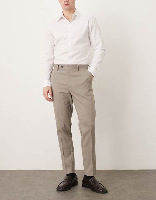 ASOS DESIGN – Elegante, schmal zulaufende Hose in Grau mit leichter Struktur, 2 von 5