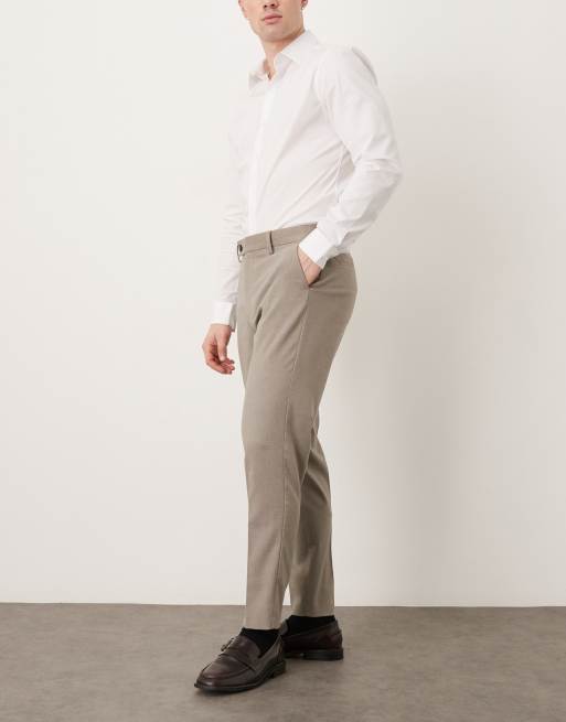 ASOS DESIGN – Elegante, schmal zulaufende Hose in Grau mit leichter Struktur, 3 von 5