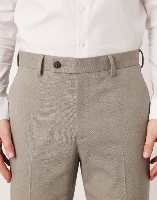 ASOS DESIGN – Elegante, schmal zulaufende Hose in Grau mit leichter Struktur, 4 von 5