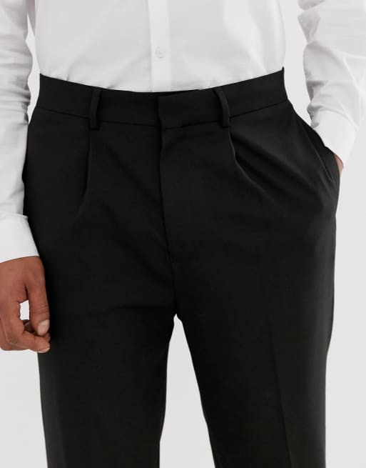 ASOS DESIGN – Elegante, schmal zulaufende Hose in Schwarz mit kurzem Schnitt, 3 von 4