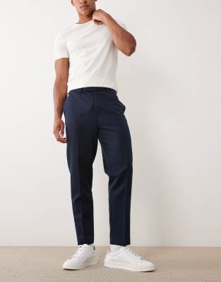Elegante, schmal zulaufende Hose-Navy Navy 54 Regular