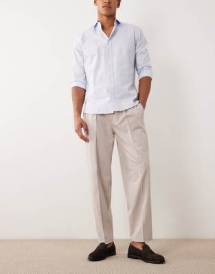 Elegante, schmal zulaufende Oversize-Hose aus Twill in Steinbeige mit Bügelfalte-Neutral Neutral 44 Regular