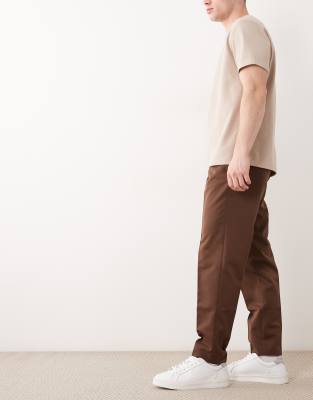 Elegante, schmal zulaufende Schlupfhose in Dunkelbraun Braun XL