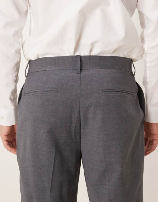 ASOS DESIGN – Elegante, schmal zulaufende, waschbare Hose in Anthrazit mit Wollanteil, 5 von 5