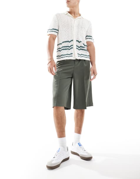 ASOS DESIGN – Elegante Shorts in Grün mit weitem Schnitt - view 1
