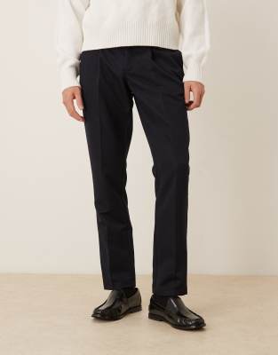 Elegante Slim Fit Hose in Marineblau-Grau Grau 44