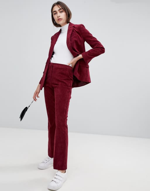 ASOS DESIGN - Corduroy kostuum in bessenrood, 3 van 3