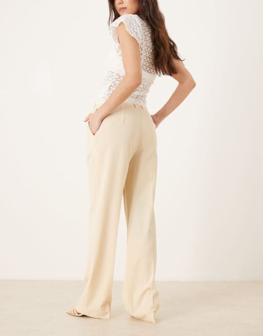 ASOS DESIGN - Elegante smalle rechte broek in lichtgeel, 3 van 5