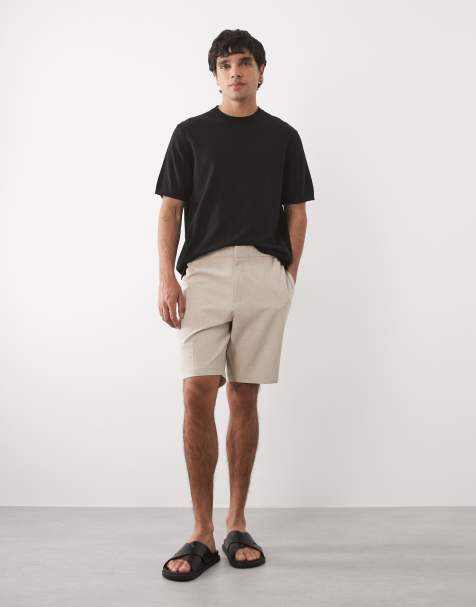 ASOS DESIGN - Elegante smalle short met comfortabele stretch en elastische taille in stone - view 1