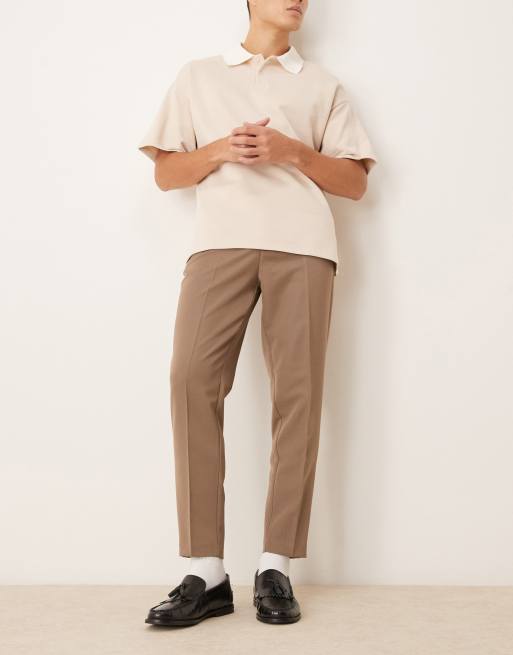 ASOS DESIGN - Elegante, tapered bukser i brun