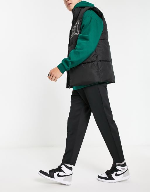 ASOS DESIGN - Elegante, tapered joggingbukser i sort scuba-stof, 4 af 4