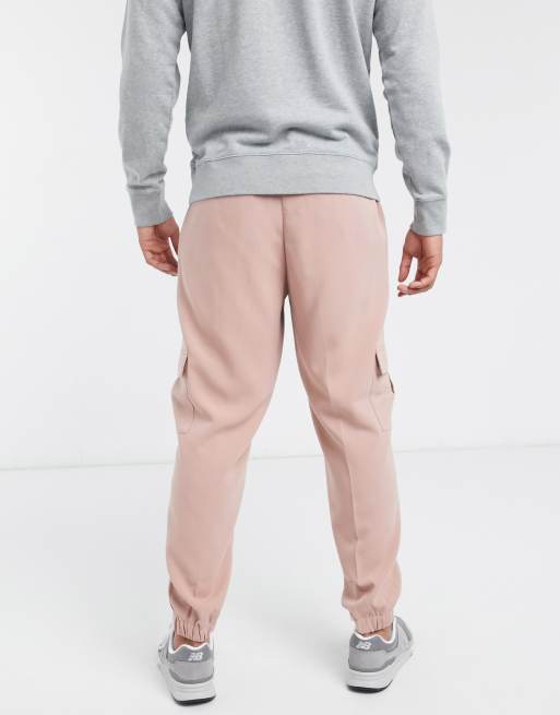 ASOS DESIGN - Elegante, tapered, oversized joggingbukser med cargo-lomme i pink, 2 af 4