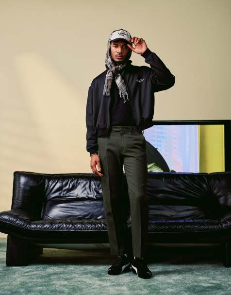 ASOS DESIGN – Elegante Twill-Hose aus Wollmix in Dunkelgrün mit geradem Schnitt - view 1