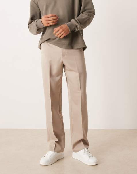 ASOS DESIGN – Elegante, weite Hose in Stein - view 1