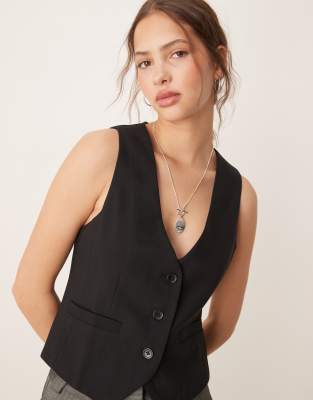 ASOS DESIGN - Elegante Weste in Schwarz