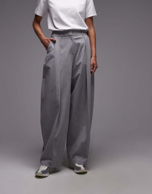 ASOS DESIGN - Elegante wijde broek in lichtgrijs, 2 van 5