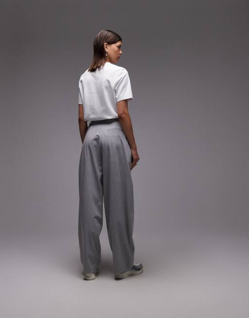 ASOS DESIGN - Elegante wijde broek in lichtgrijs, 5 van 5