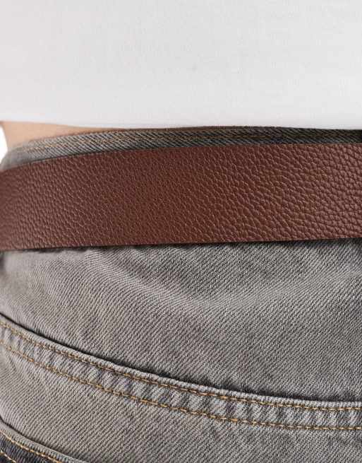ASOS DESIGN – Eleganter Gürtel in Braun mit kieseliger Struktur, 3 von 3