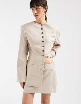 Eleganter, knapper Rock in meliertem Sandbeige-Neutral Neutral 42