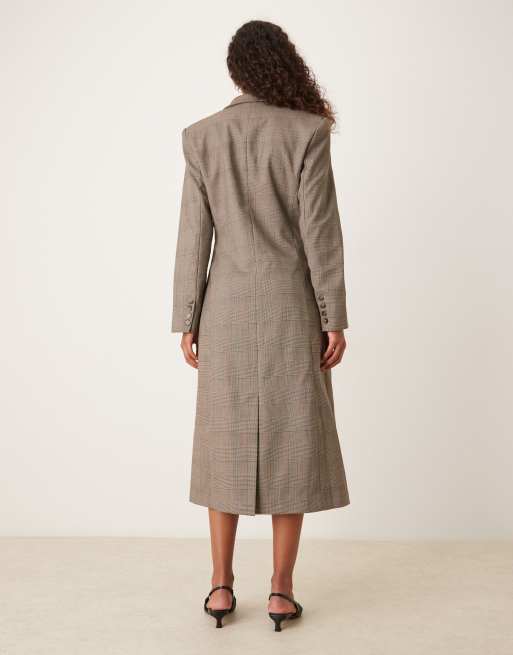 ASOS DESIGN – Eleganter Longline-Blazer mit Karomuster, Kombiteil, 3 von 4