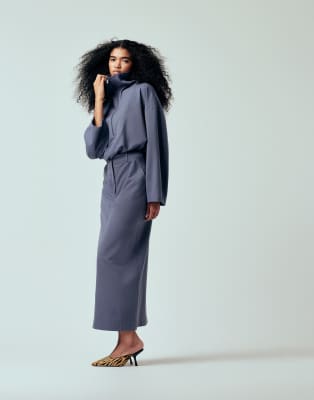 ASOS DESIGN - Eleganter Maxi-Bleistiftrock in Blau, Kombiteil