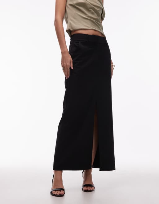 ASOS DESIGN – Eleganter Midi-Bleistiftrock in Schwarz, Kombiteil, 2 von 5