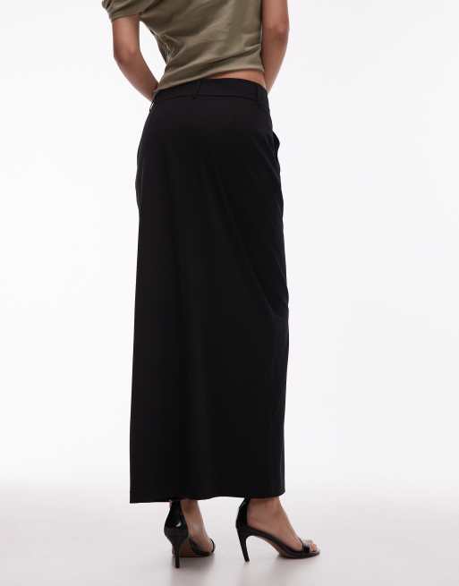 ASOS DESIGN – Eleganter Midi-Bleistiftrock in Schwarz, Kombiteil, 4 von 5