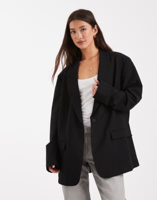 ASOS DESIGN - Eleganter Oversize-Blazer in Schwarz