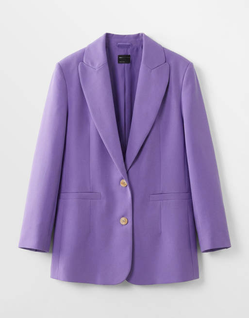 ASOS DESIGN – Eleganter Relaxed-Fit-Blazer in Lila mit maskulinem Schnitt, 5 von 7
