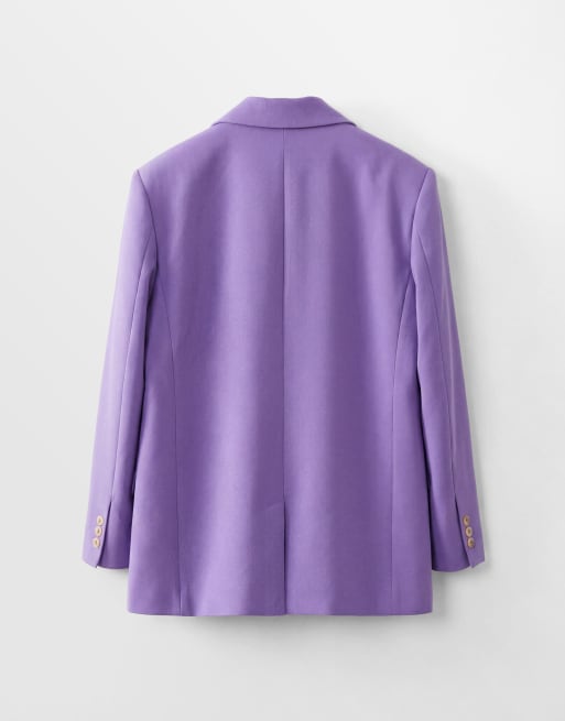 ASOS DESIGN – Eleganter Relaxed-Fit-Blazer in Lila mit maskulinem Schnitt, 6 von 7