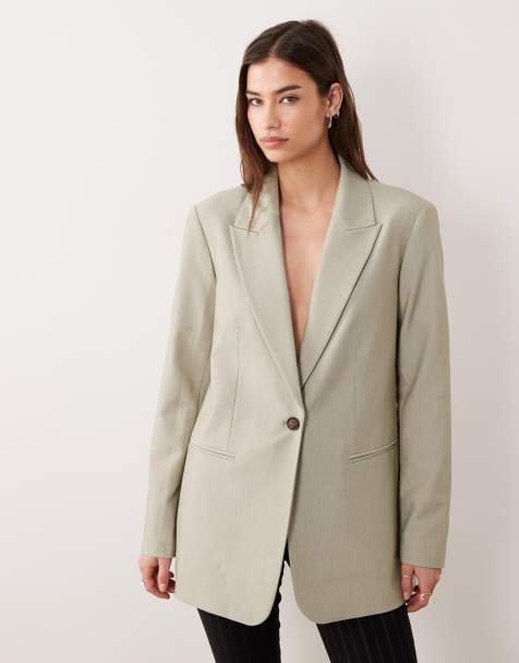 ASOS DESIGN – Eleganter Relaxed Fit Blazer in Salbeigrün - view 1