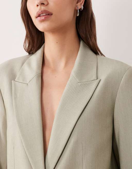 ASOS DESIGN – Eleganter Relaxed Fit Blazer in Salbeigrün, 3 von 4