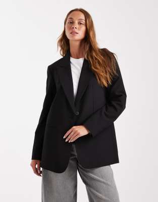 ASOS DESIGN - Eleganter Relaxed Fit Blazer in Schwarz